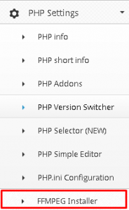 cpanel how to install ffmpeg